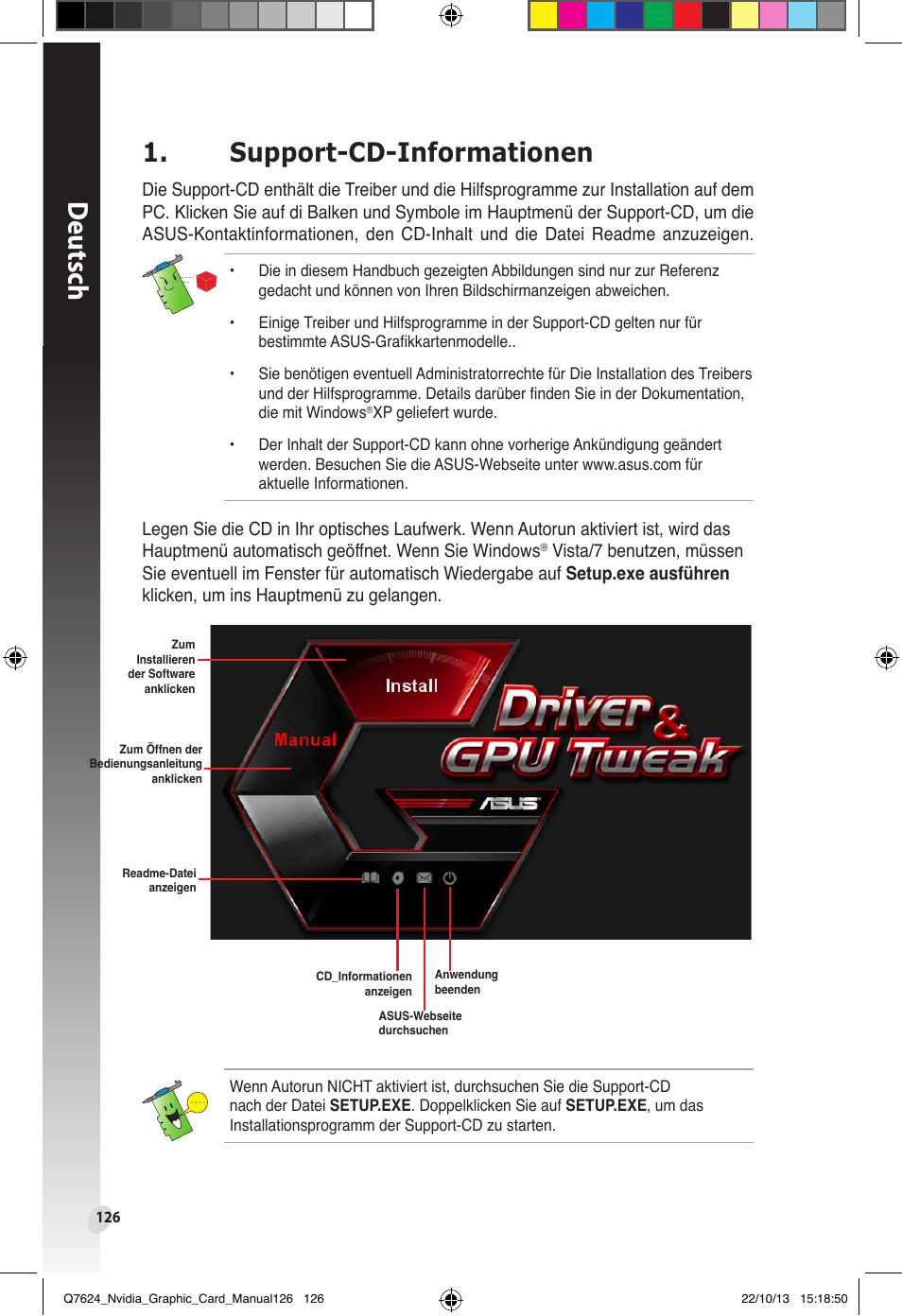 Support-cd-informationen, Deutsch | Asus Radeon RX 6800 XT TUF GAMING Graphics Card User Manual | Page 126 / 321