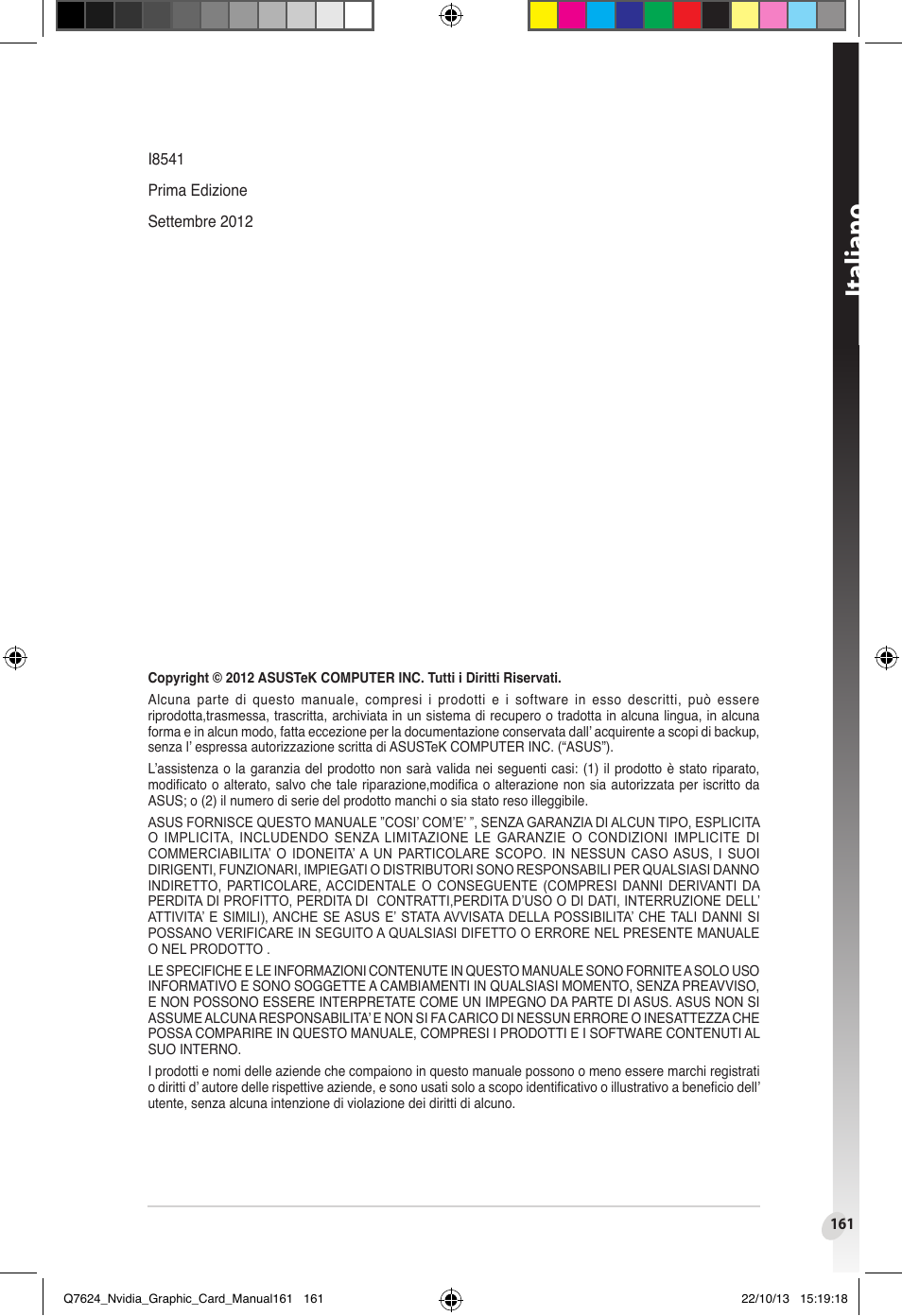 Italiano | Asus Radeon RX 6800 XT TUF GAMING Graphics Card User Manual | Page 161 / 321