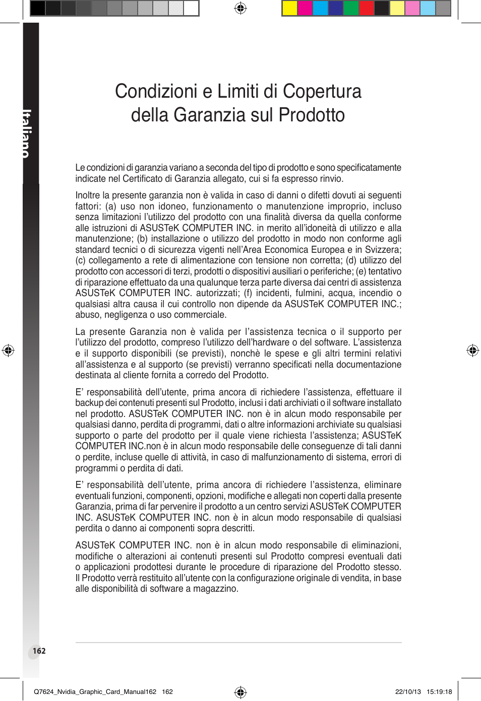 Italiano | Asus Radeon RX 6800 XT TUF GAMING Graphics Card User Manual | Page 162 / 321