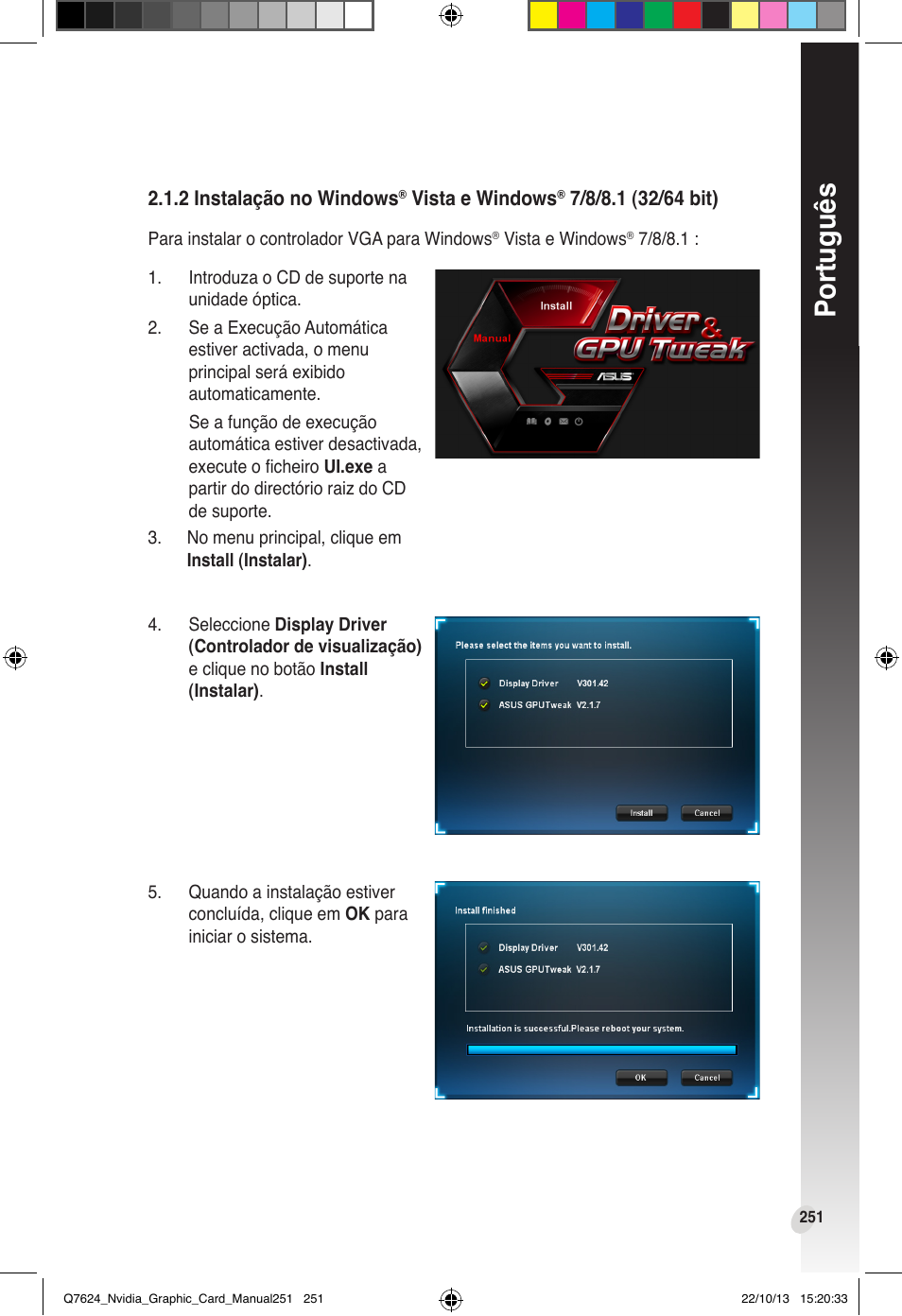 Português | Asus Radeon RX 6800 XT TUF GAMING Graphics Card User Manual | Page 251 / 321