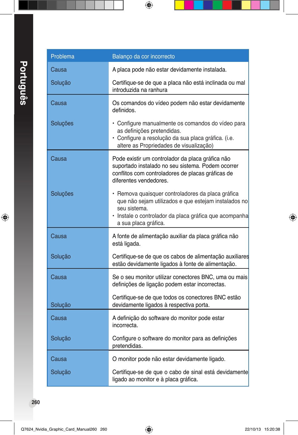 Português | Asus Radeon RX 6800 XT TUF GAMING Graphics Card User Manual | Page 260 / 321