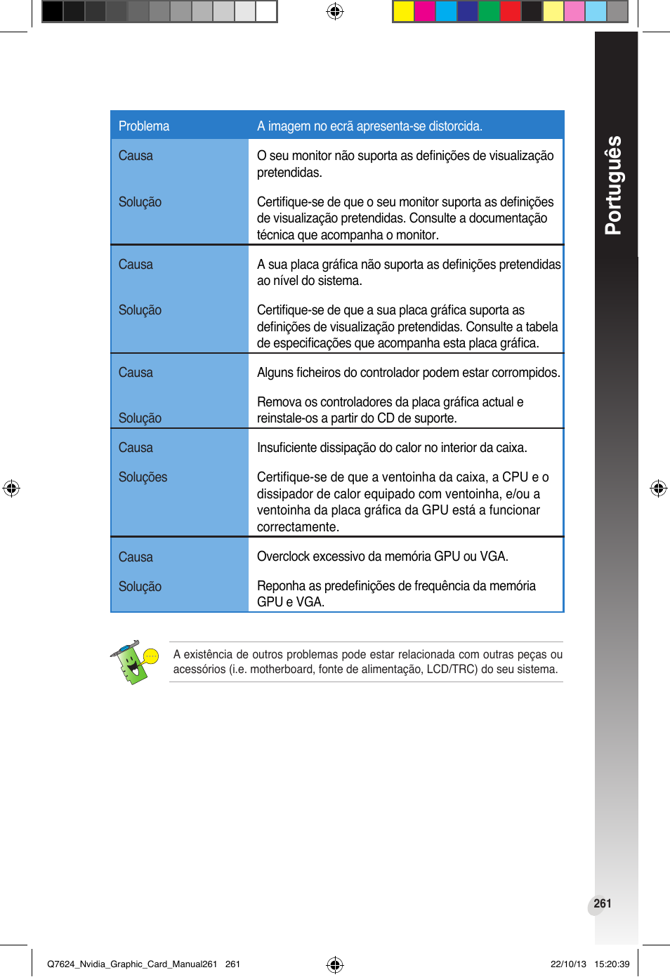 Português | Asus Radeon RX 6800 XT TUF GAMING Graphics Card User Manual | Page 261 / 321