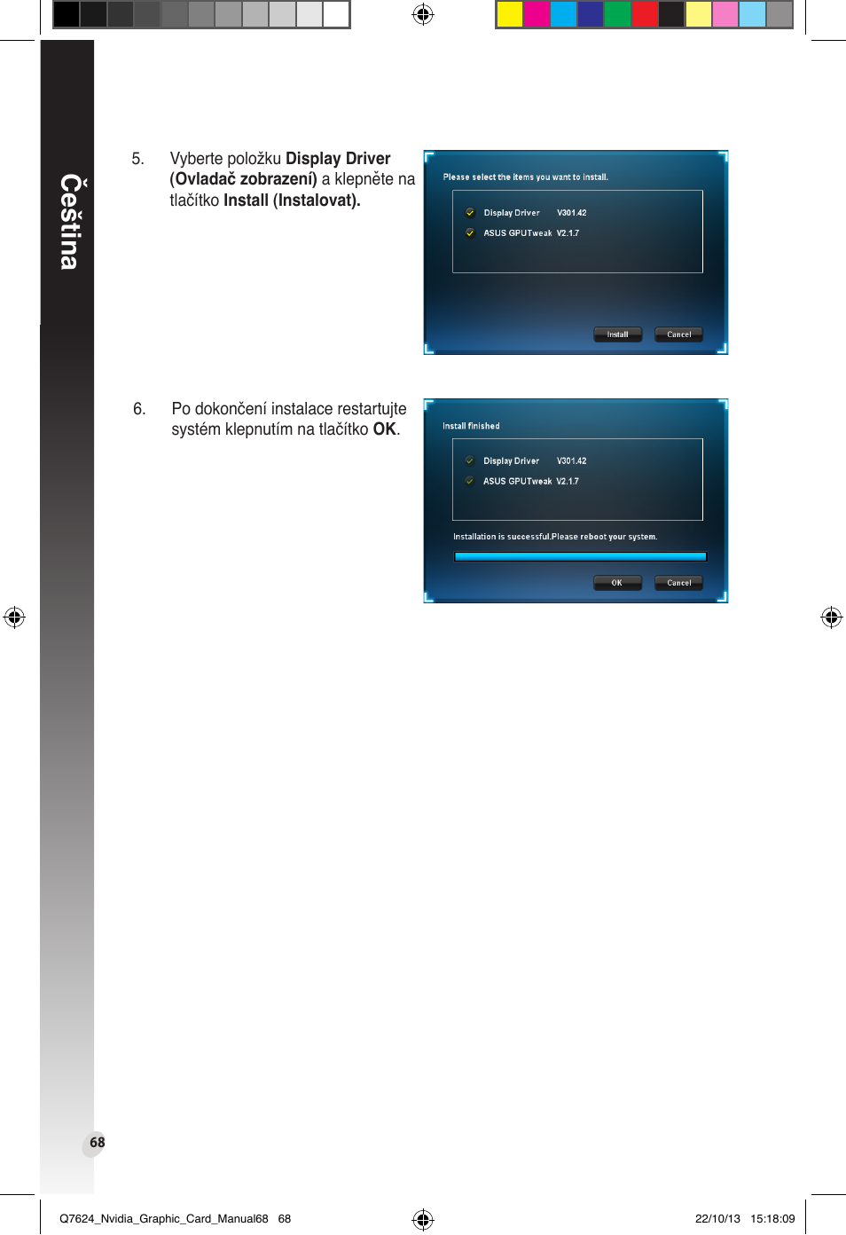 Čeština | Asus Radeon RX 6800 XT TUF GAMING Graphics Card User Manual | Page 68 / 321