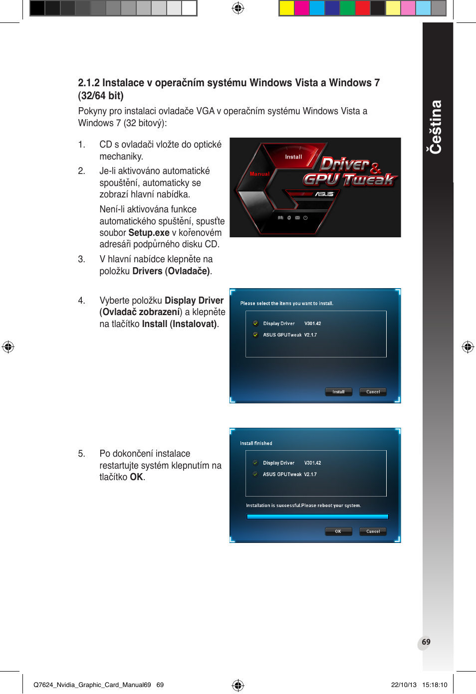 Čeština | Asus Radeon RX 6800 XT TUF GAMING Graphics Card User Manual | Page 69 / 321