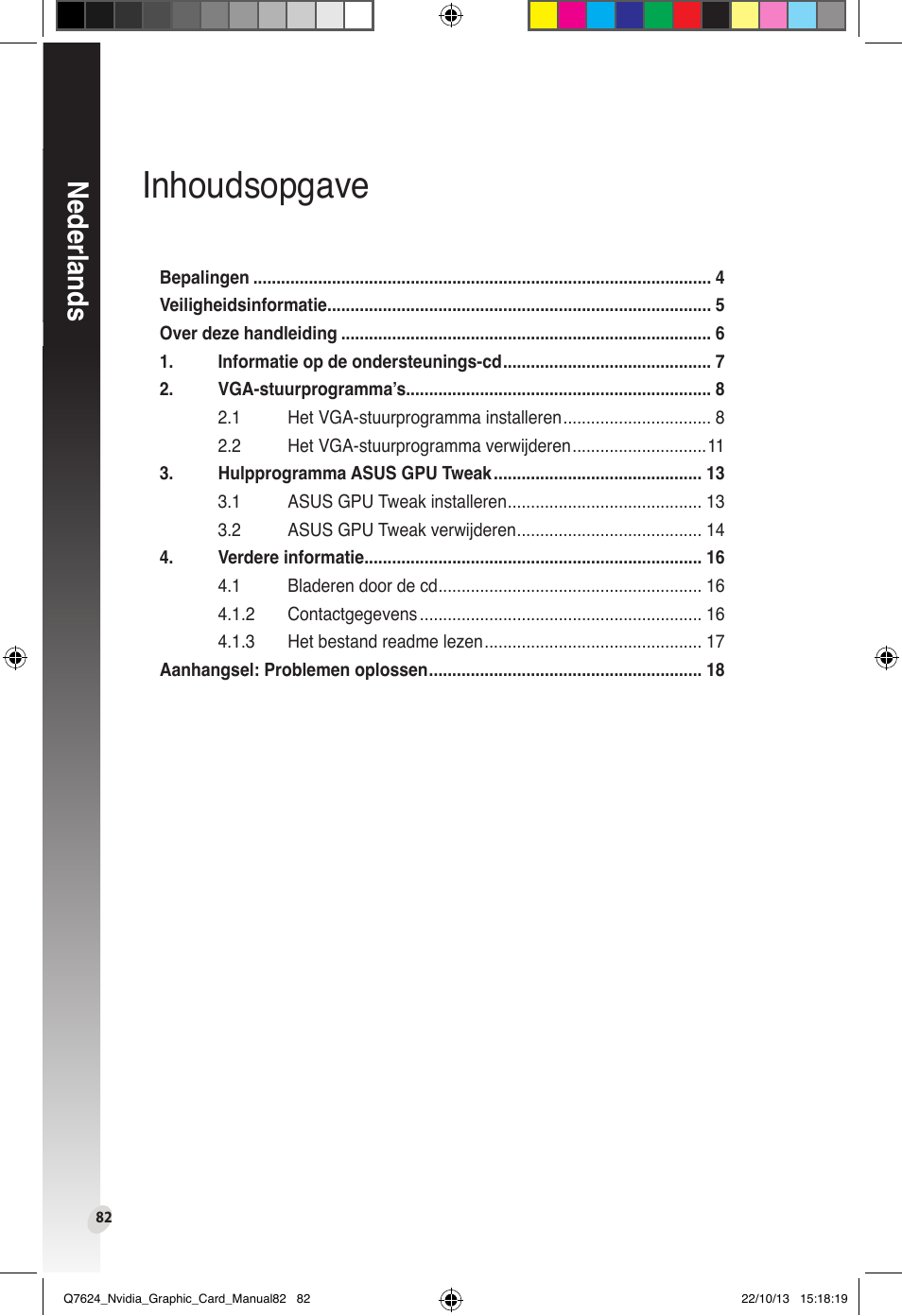 Inhoudsopgave, Nederlands | Asus Radeon RX 6800 XT TUF GAMING Graphics Card User Manual | Page 82 / 321