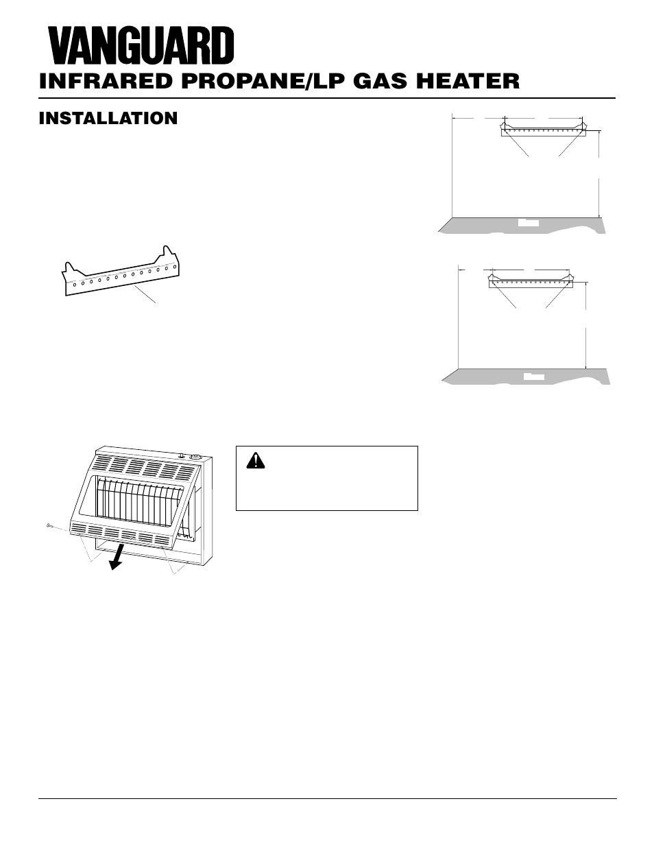 Infrared propane/lp gas heater, Installation, Continued | Installing heater to wall | Desa VP2600TB User Manual | Page 8 / 24