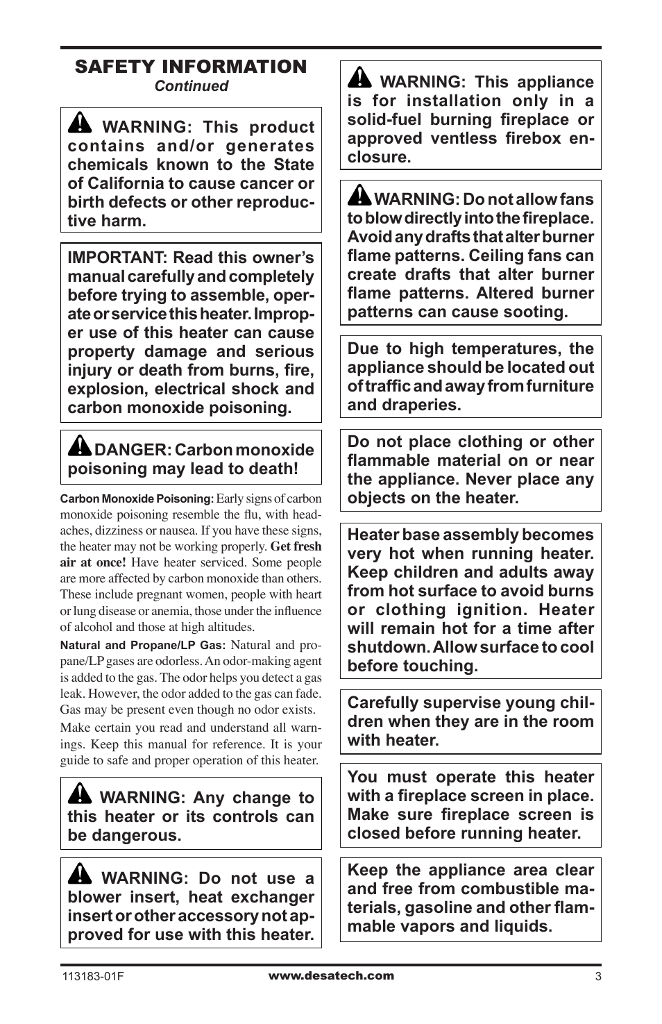 Desa CDR3924PT User Manual | Page 3 / 28