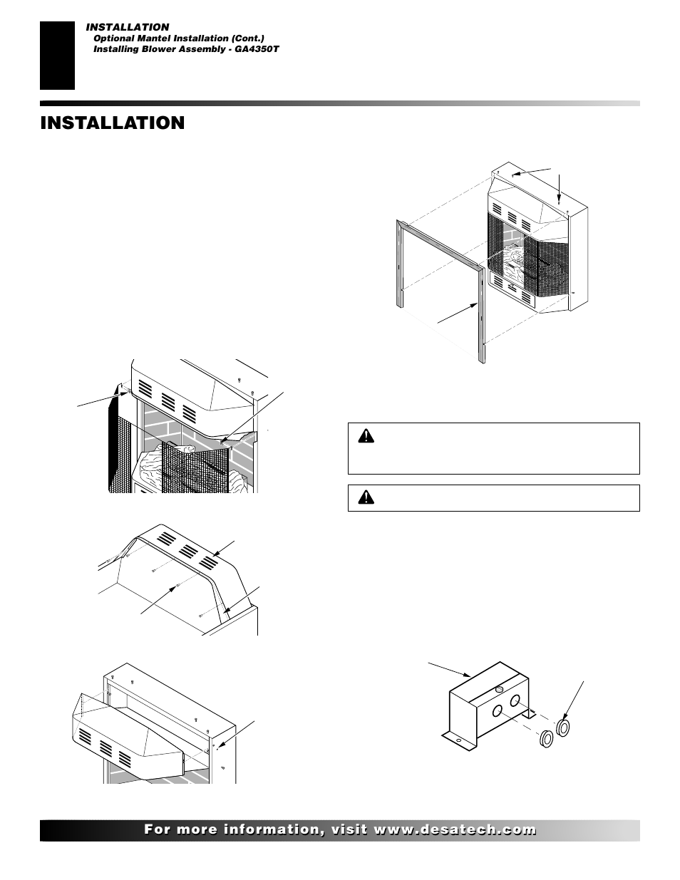 Installation, Continued | Desa CF26NT User Manual | Page 10 / 30