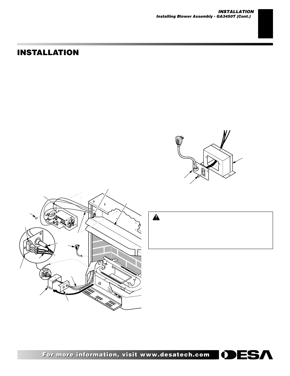 Installation, Continued | Desa CF26NT User Manual | Page 11 / 30