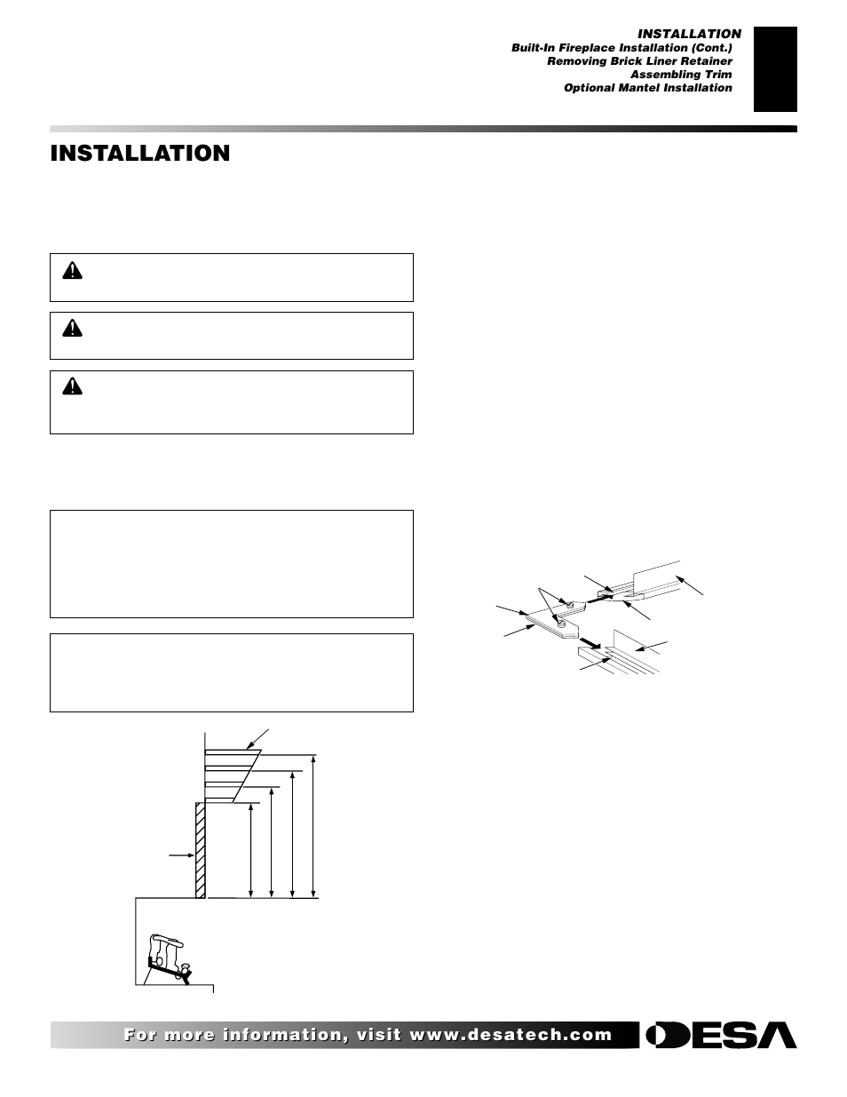 Installation, Continued | Desa CF26NT User Manual | Page 9 / 30