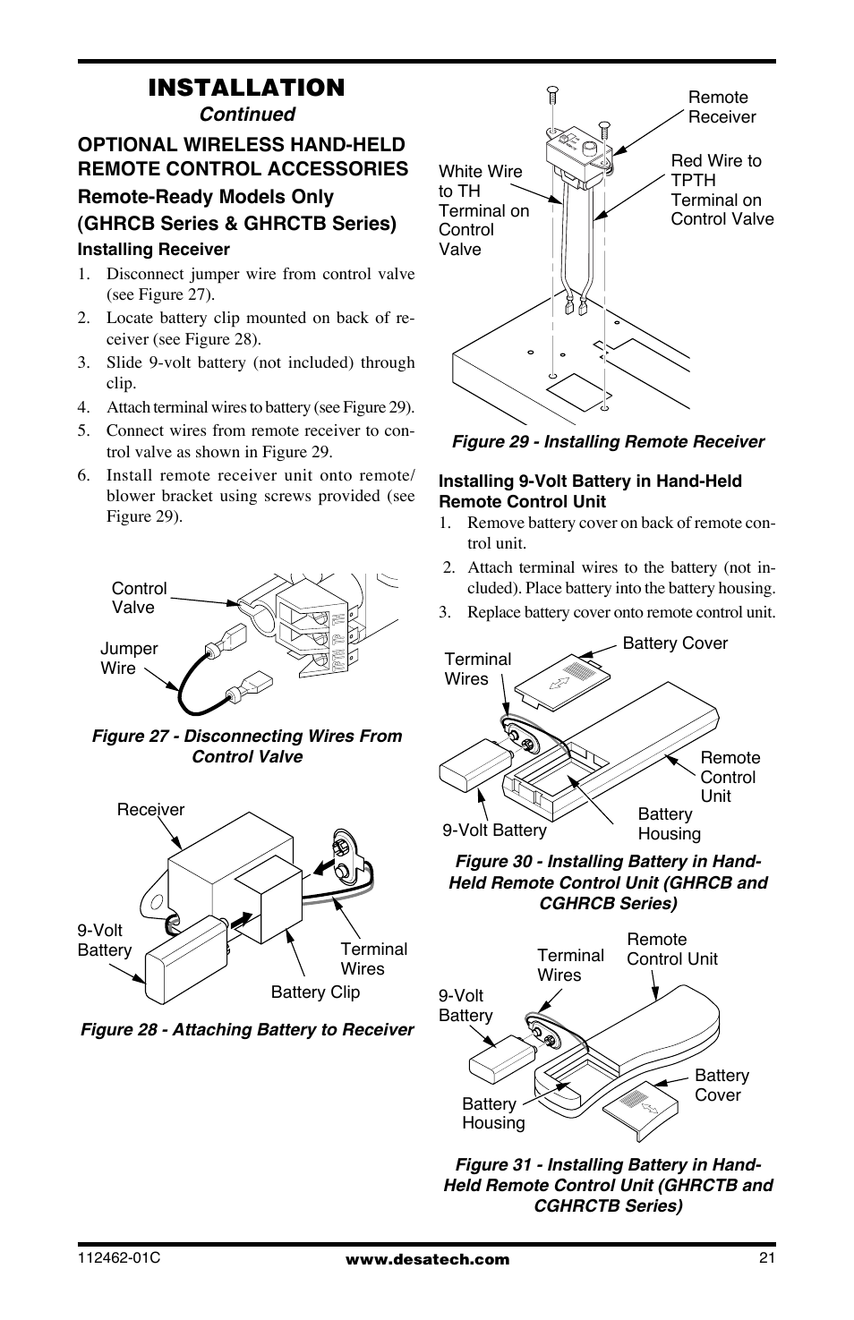 Installation | Desa CGCF10PR User Manual | Page 21 / 44
