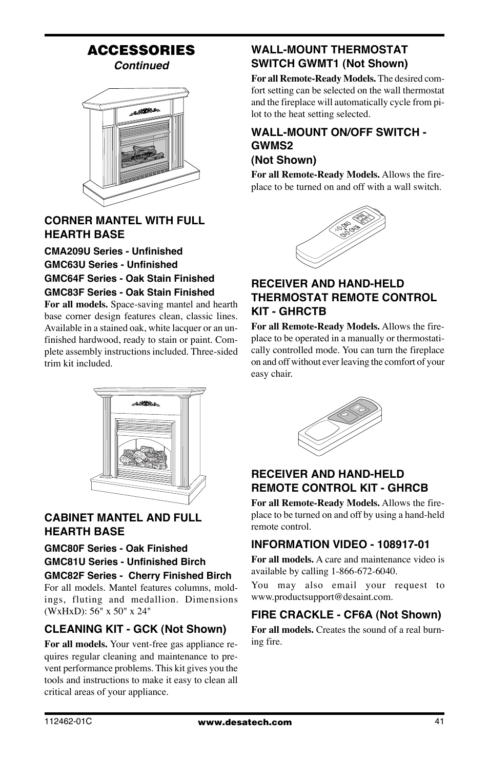Accessories | Desa CGCF10PR User Manual | Page 41 / 44