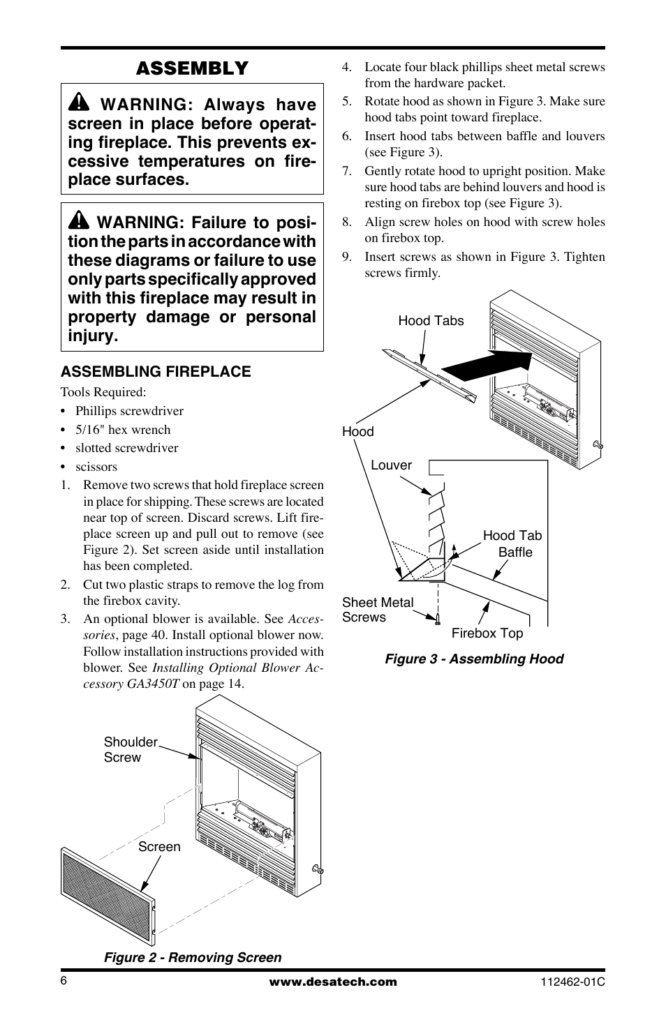 Assembly | Desa CGCF10PR User Manual | Page 6 / 44