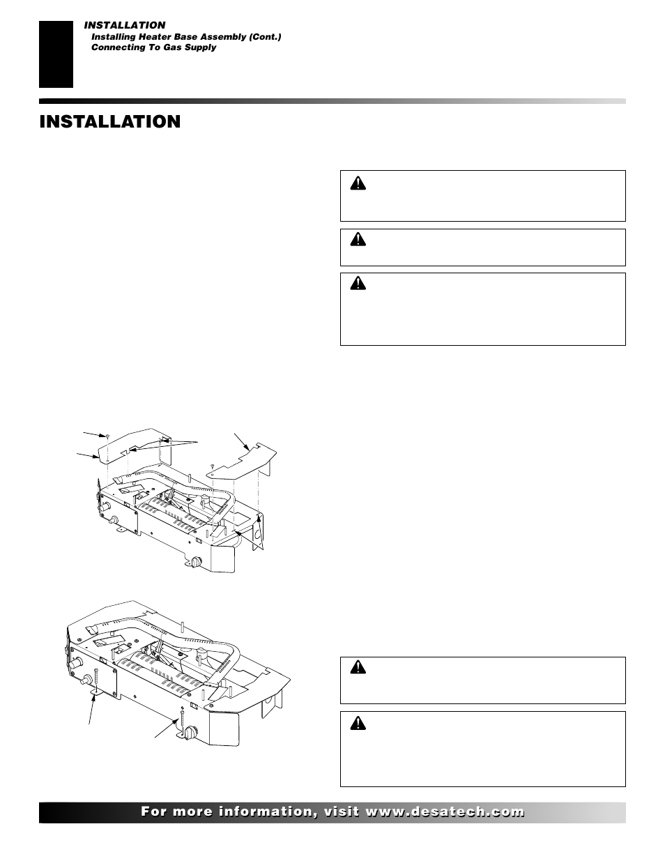 Installation, Continued | Desa VRL30PT User Manual | Page 12 / 38