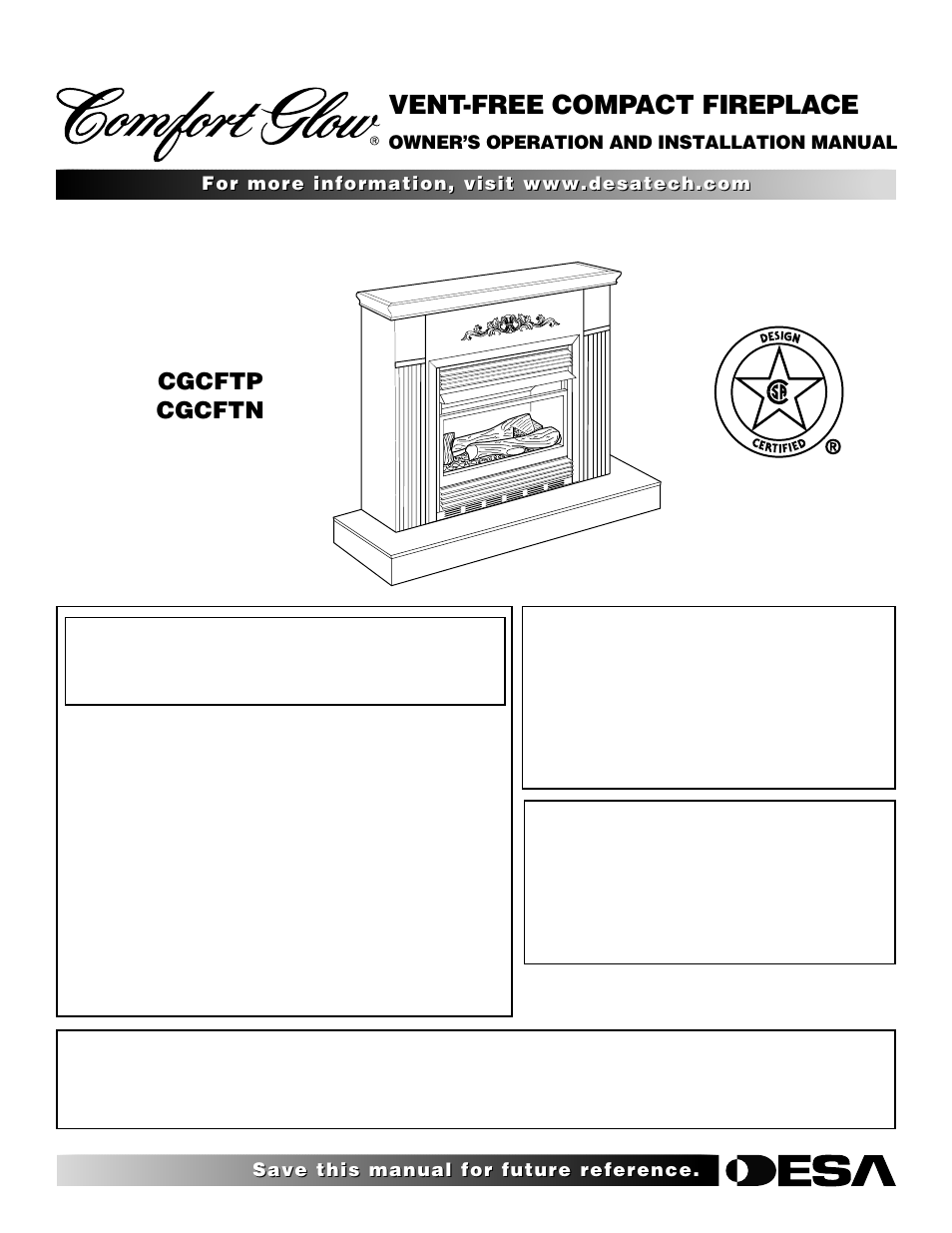 Desa CGCFTP CGCFTN User Manual | 30 pages