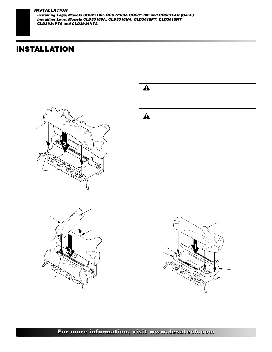 Installation, Continued | Desa CGS2718P User Manual | Page 14 / 36