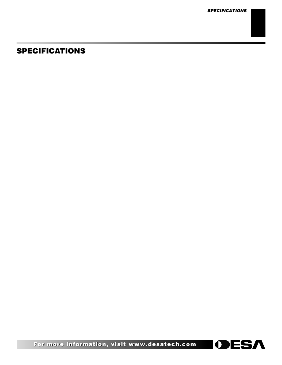Specifications | Desa CGS2718P User Manual | Page 25 / 36