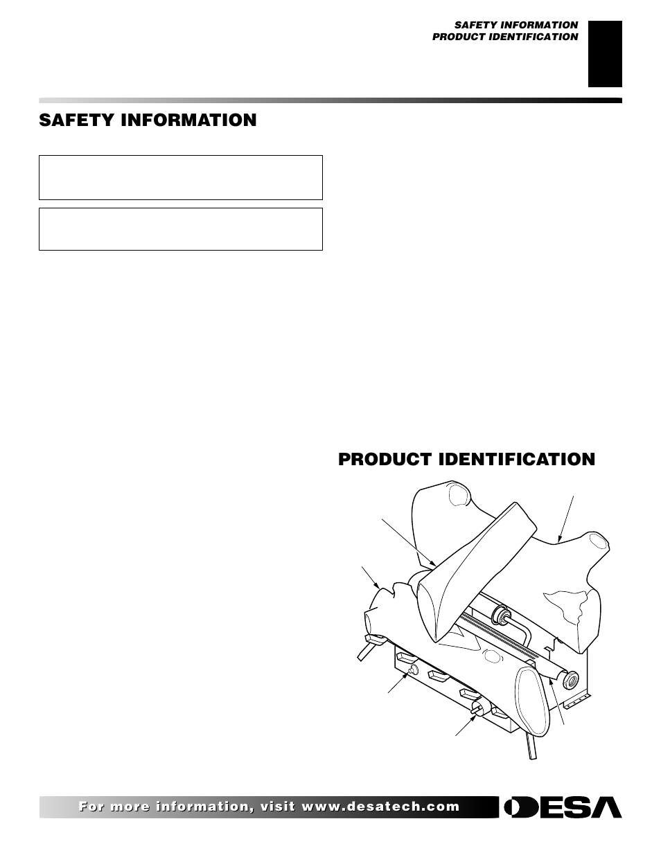 Safety information, Product identification, Continued | Desa CGS2718P User Manual | Page 3 / 36
