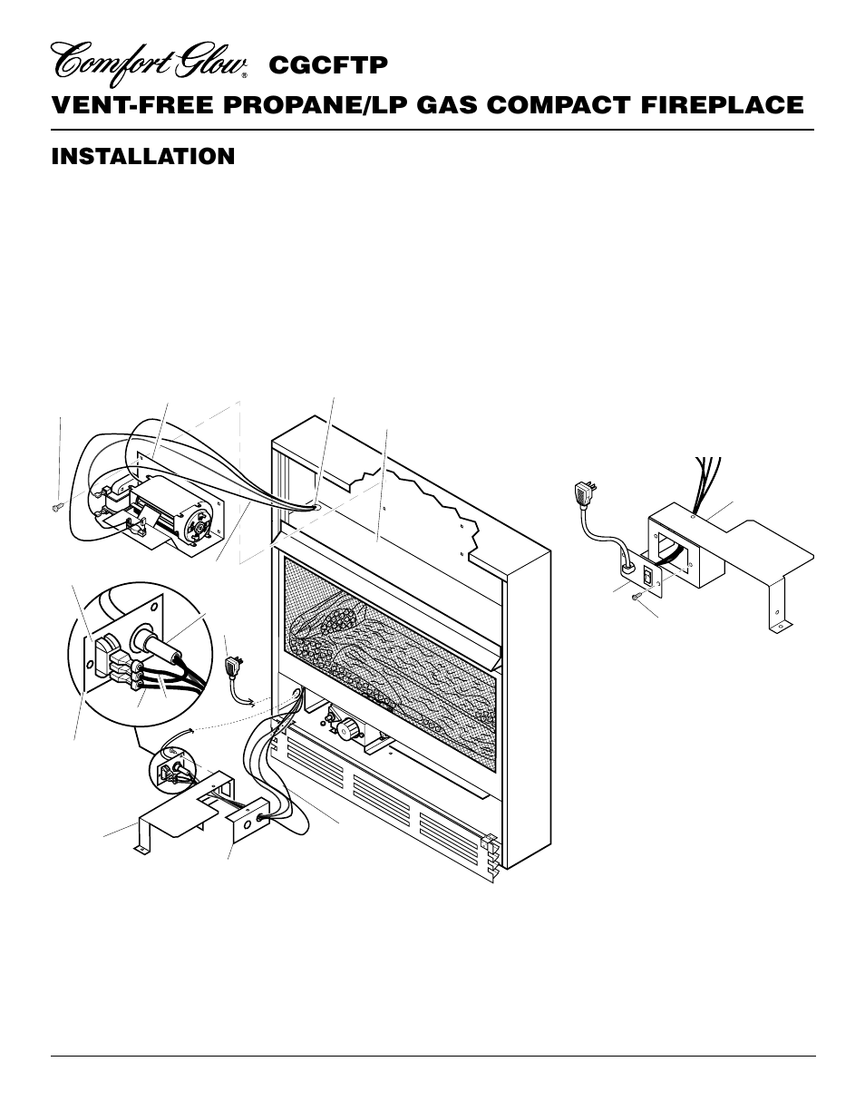 Vent-free propane/lp gas compact fireplace, Cgcftp, Installation | Continued | Desa CGCFTP 14 User Manual | Page 12 / 28
