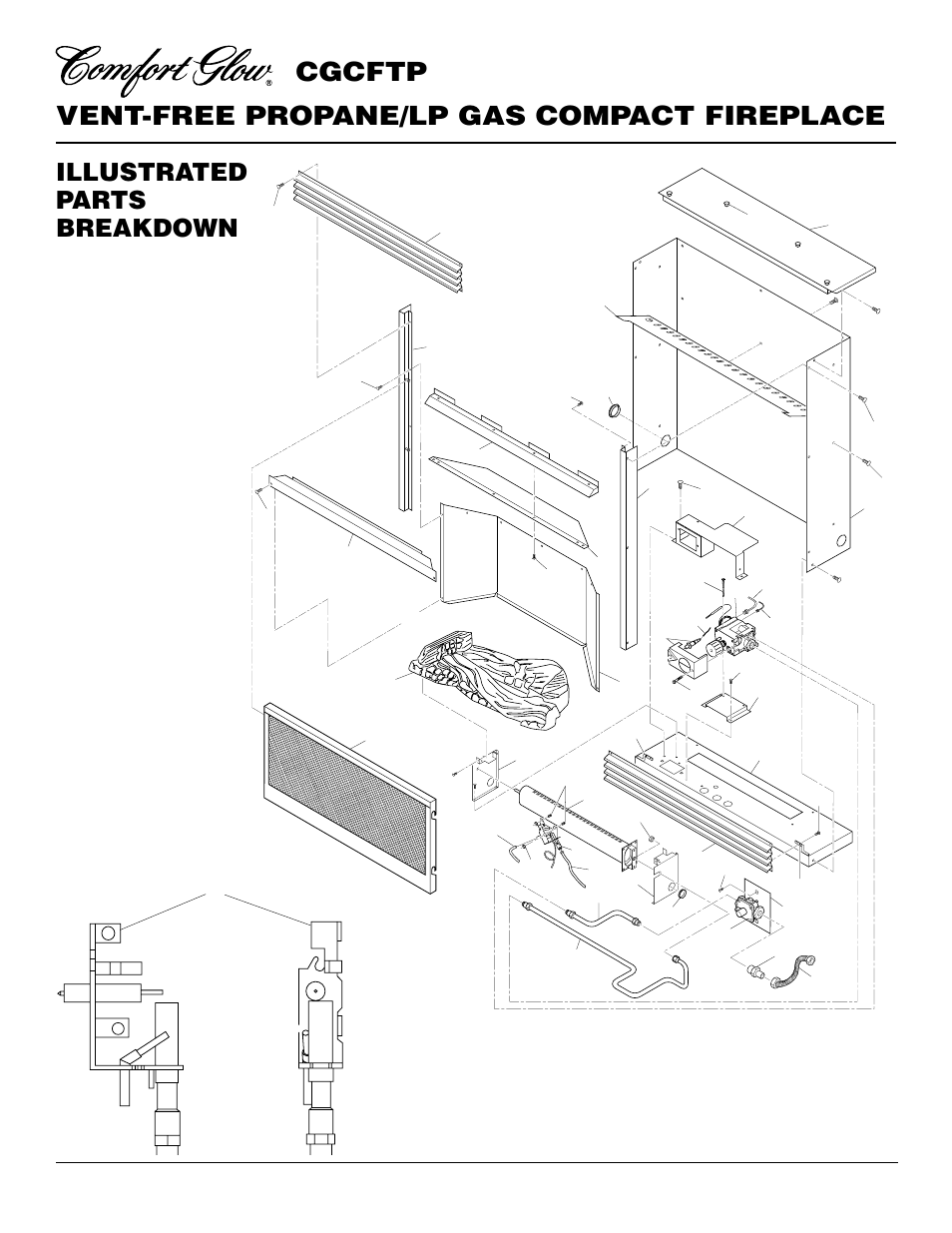 Vent-free propane/lp gas compact fireplace, Cgcftp, Illustrated parts breakdown | Desa CGCFTP 14 User Manual | Page 24 / 28