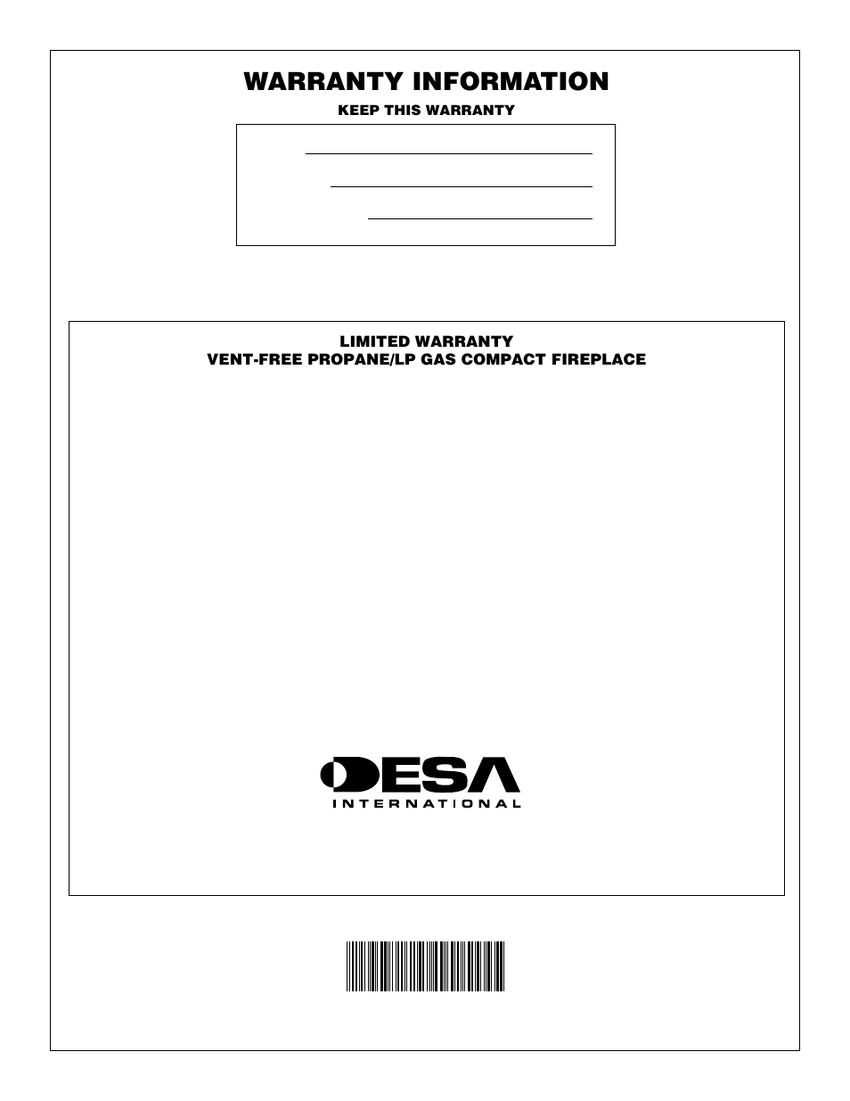 Warranty information | Desa CGCFTP 14 User Manual | Page 28 / 28