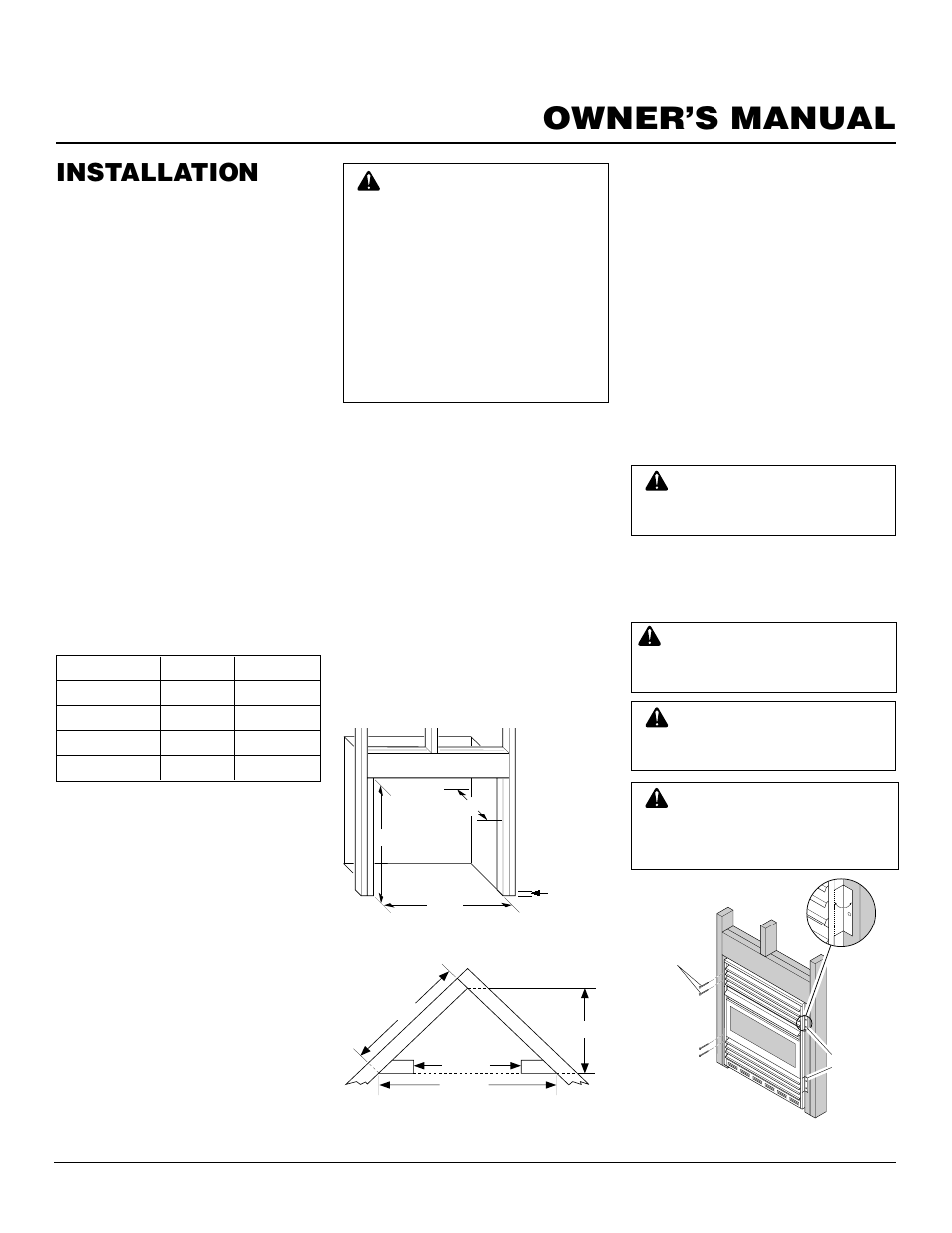 Owner’s manual, Installation, Continued | Built-in fireplace installation | Desa CGCFTP 14 User Manual | Page 9 / 28