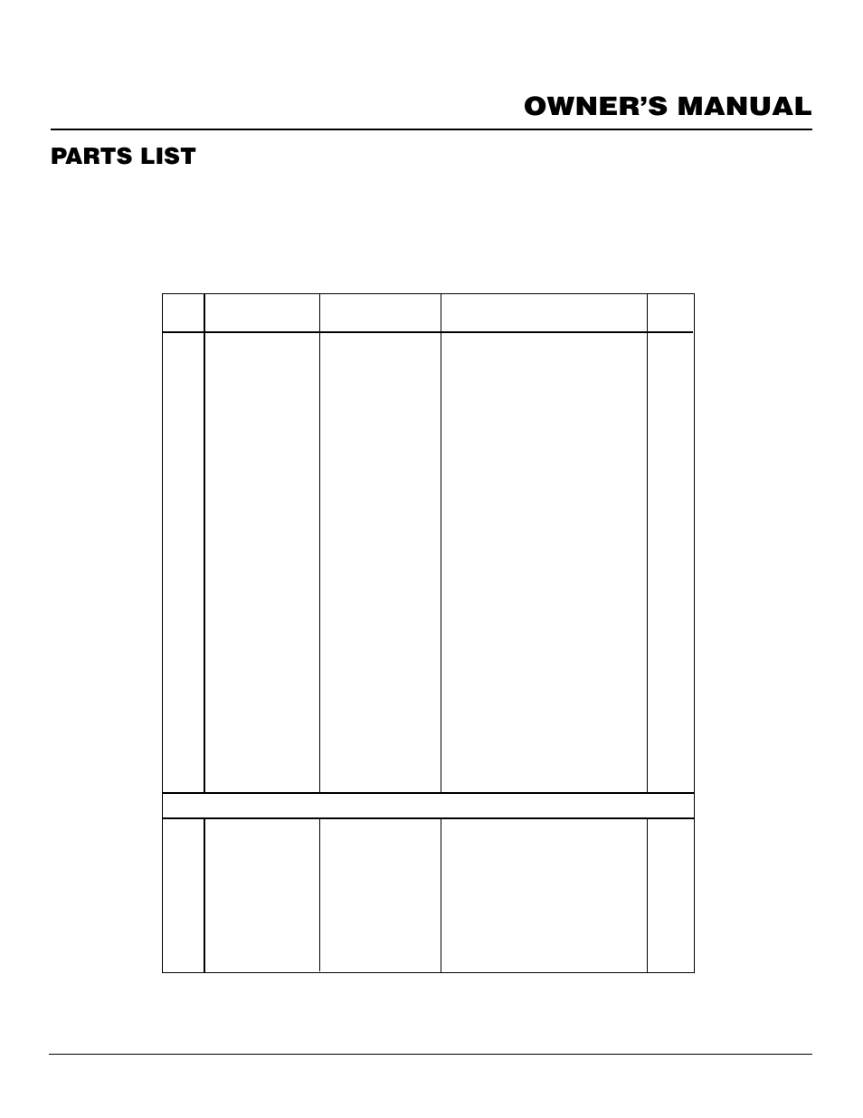 Owner’s manual, Parts list | Desa CLD3924NT User Manual | Page 33 / 34