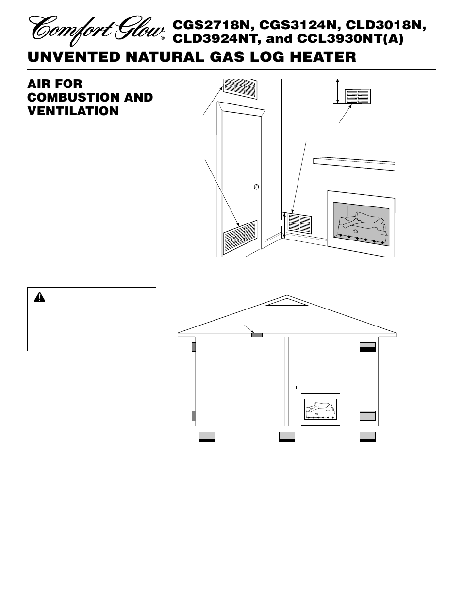 Unvented natural gas log heater | Desa CLD3924NT User Manual | Page 6 / 34