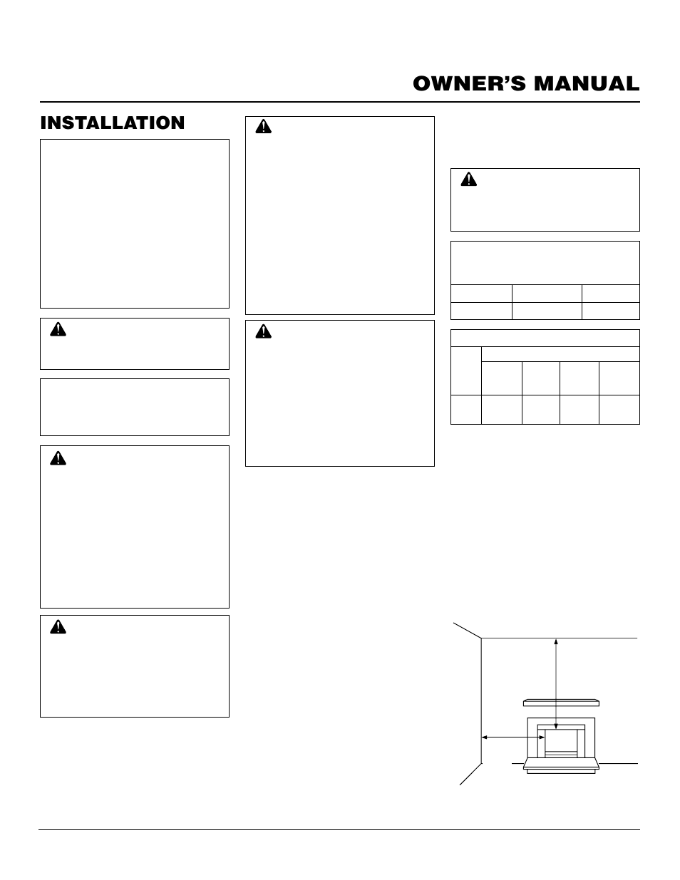 Owner’s manual, Installation | Desa CLD3924NT User Manual | Page 7 / 34