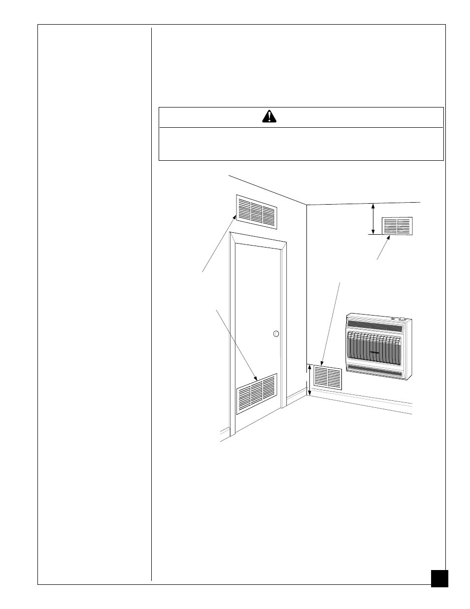 Fresh air for combustion and ventilation, Warning | Desa VN2000BB User Manual | Page 7 / 32