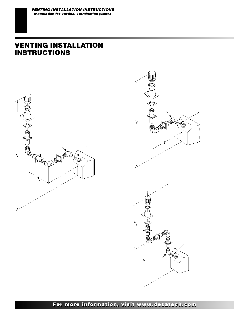 Venting installation instructions, Continued | Desa (V)K36N SERIES User Manual | Page 14 / 40