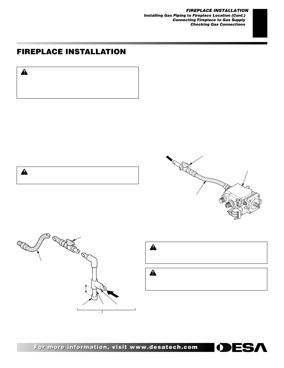 Fireplace installation, Continued | Desa (V)K36N SERIES User Manual | Page 19 / 40
