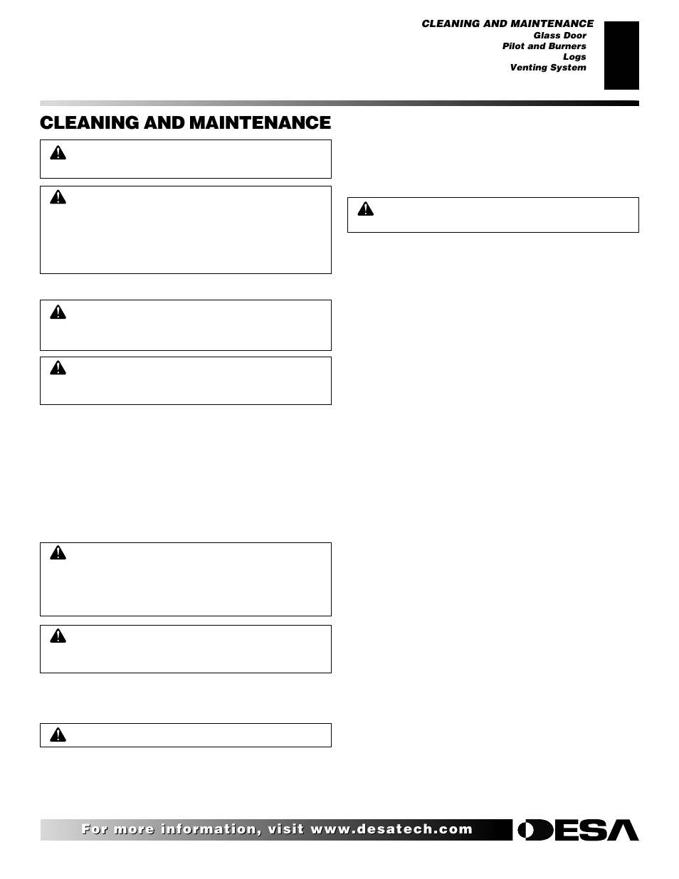 Cleaning and maintenance | Desa (V)K36N SERIES User Manual | Page 27 / 40
