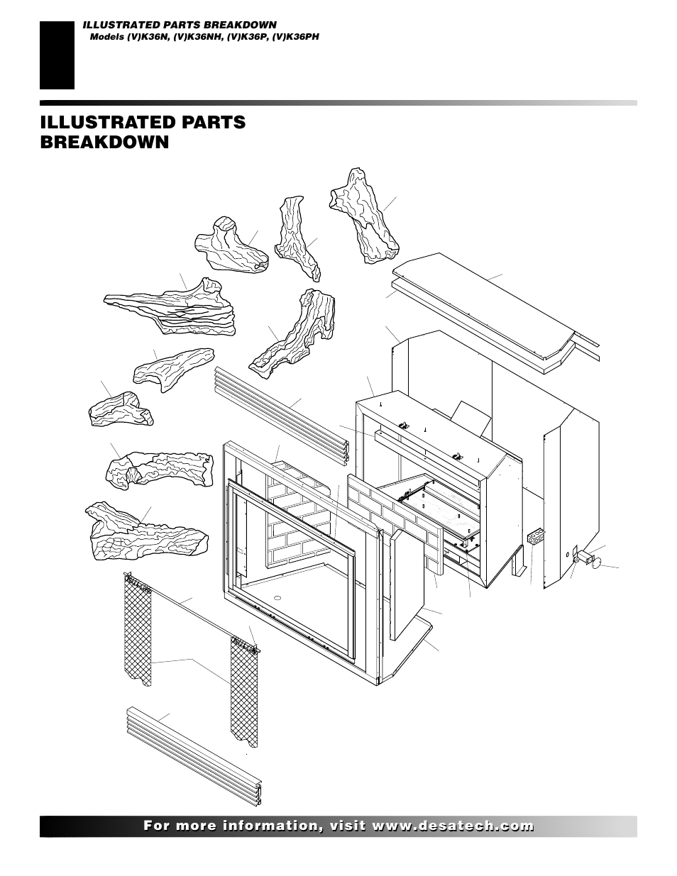 Illustrated parts breakdown | Desa (V)K36N SERIES User Manual | Page 32 / 40