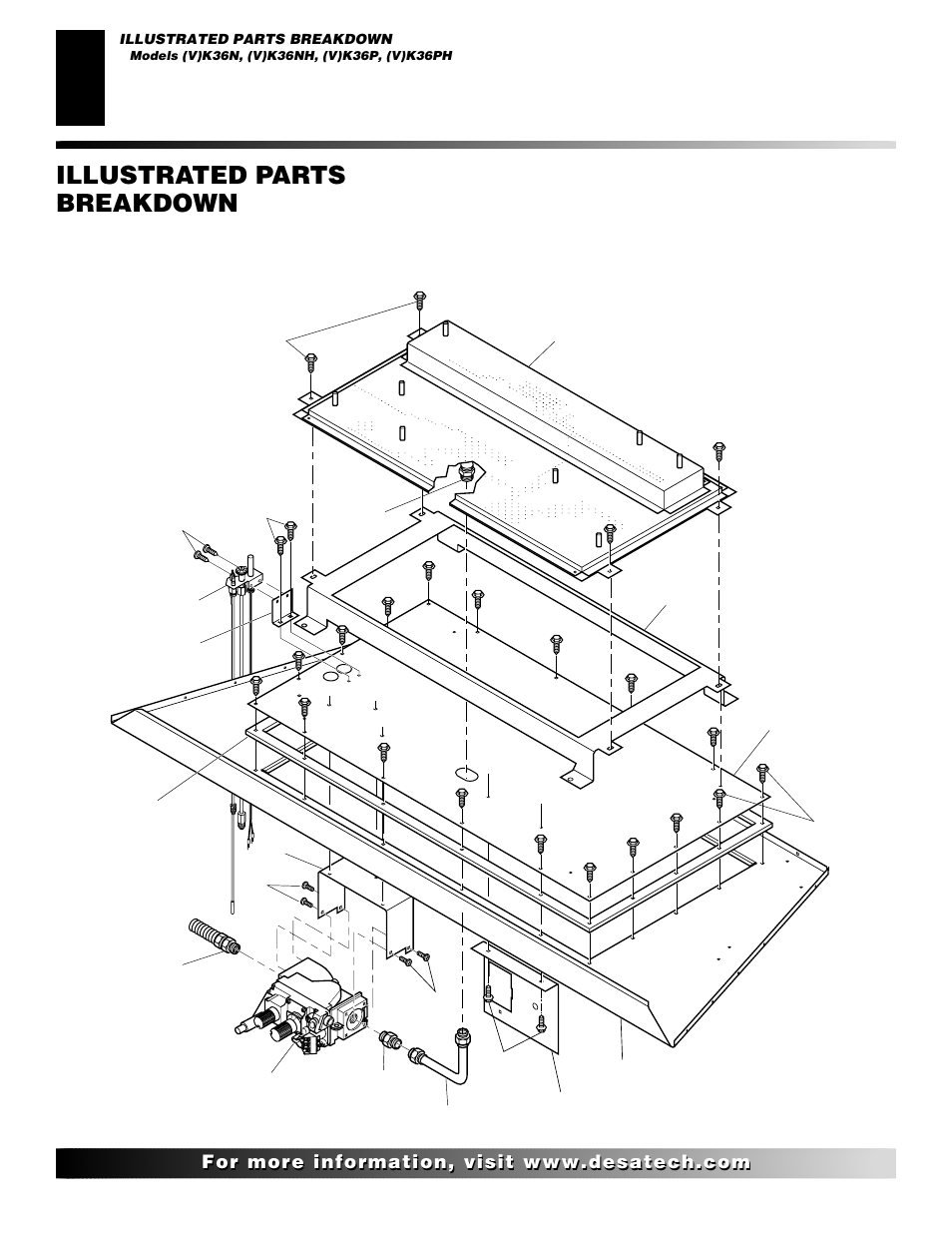 Illustrated parts breakdown | Desa (V)K36N SERIES User Manual | Page 34 / 40