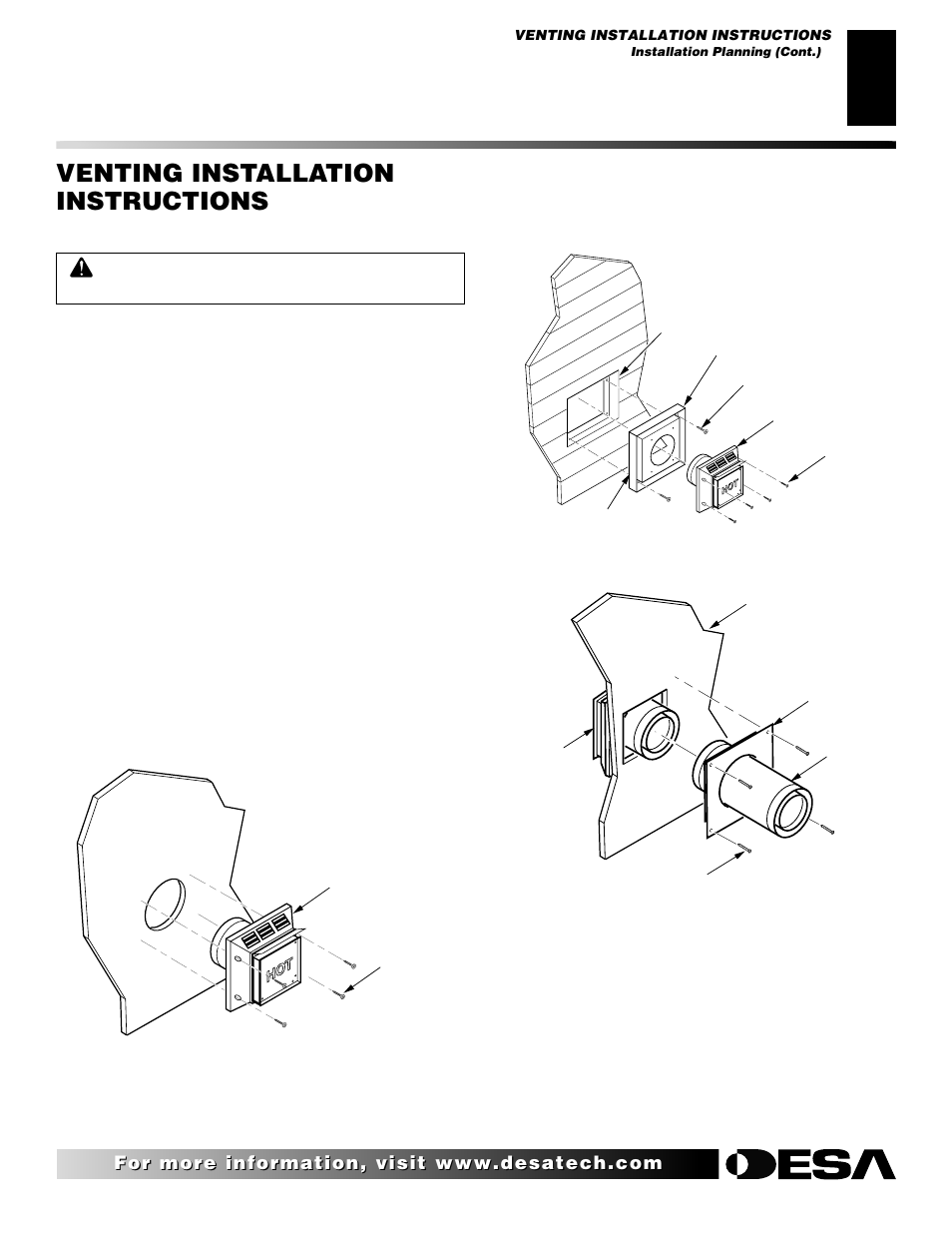 Venting installation instructions, Continued | Desa (V)K36N SERIES User Manual | Page 9 / 40