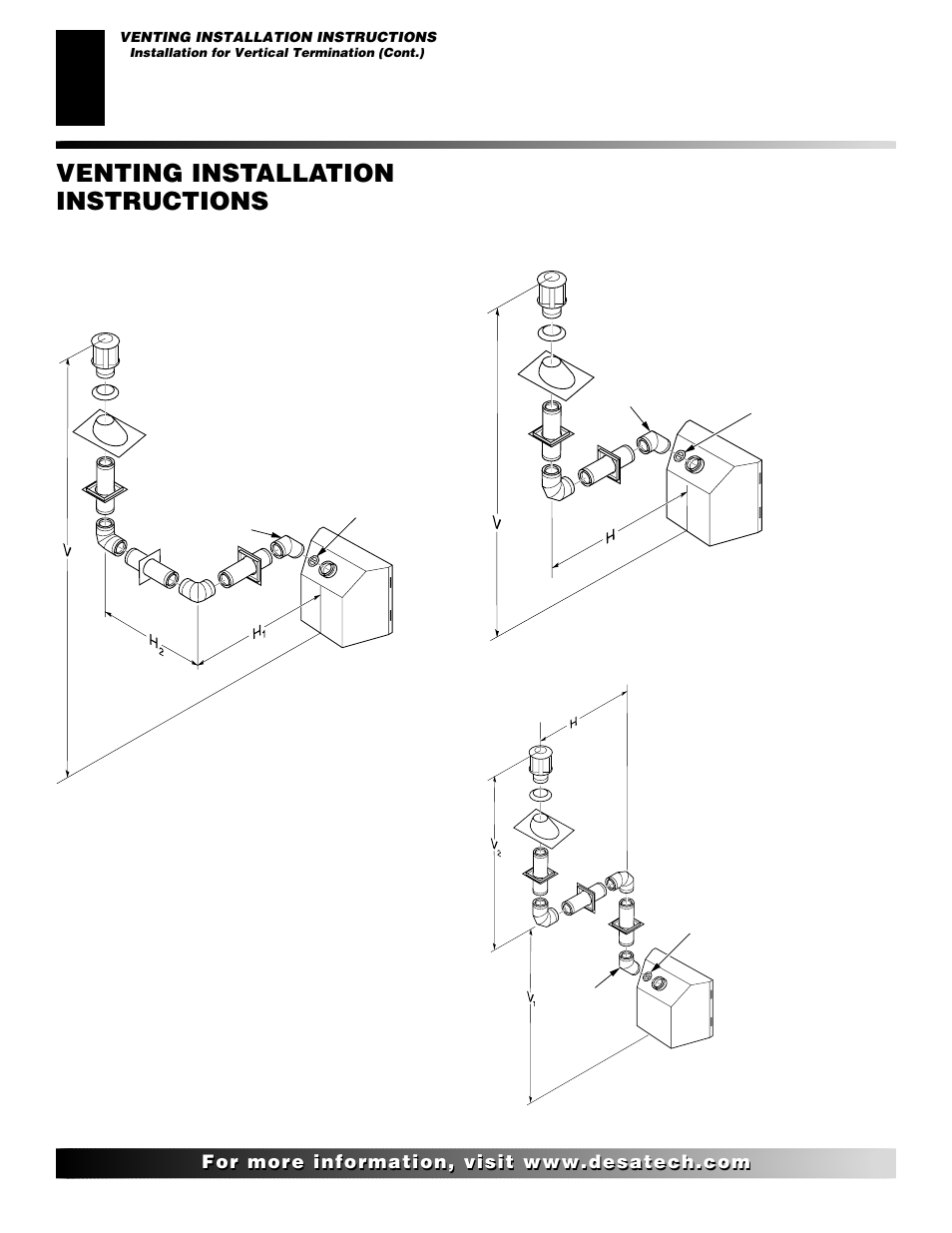 Venting installation instructions, Continued | Desa CTDV36NR User Manual | Page 14 / 38