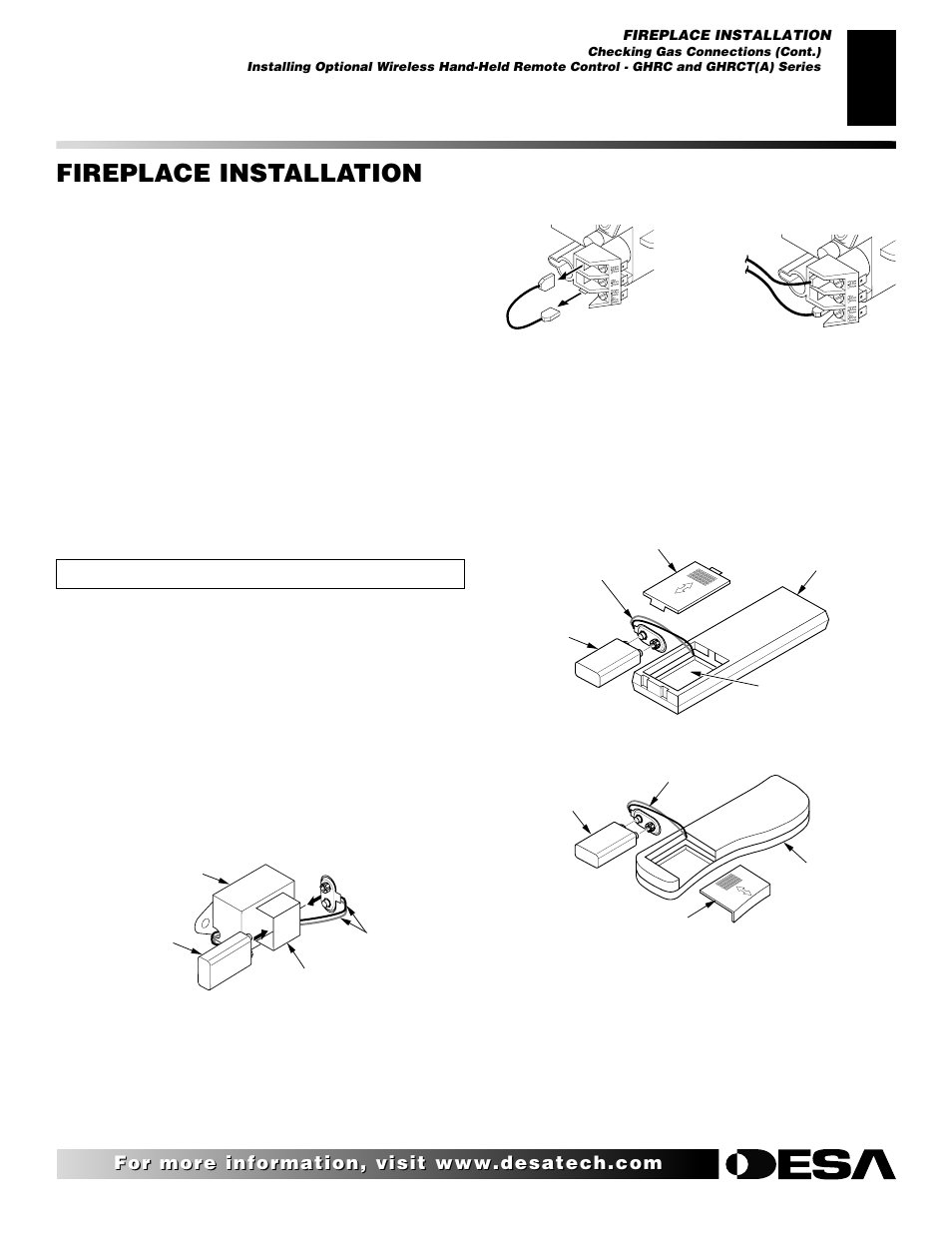 Fireplace installation, Continued | Desa CTDV36NR User Manual | Page 21 / 38