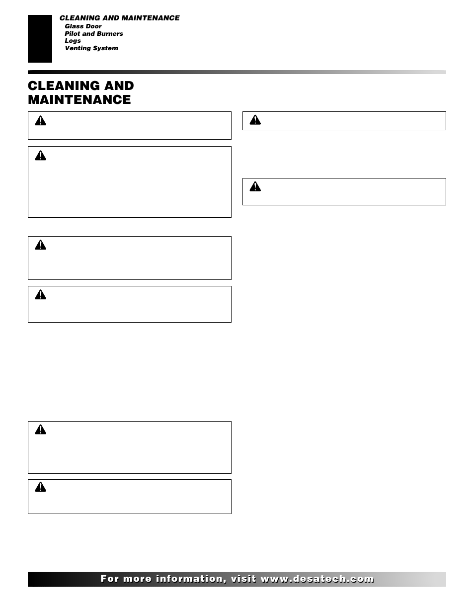 Cleaning and maintenance | Desa CTDV36NR User Manual | Page 28 / 38