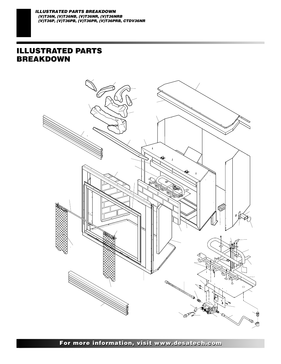Illustrated parts breakdown | Desa CTDV36NR User Manual | Page 36 / 38