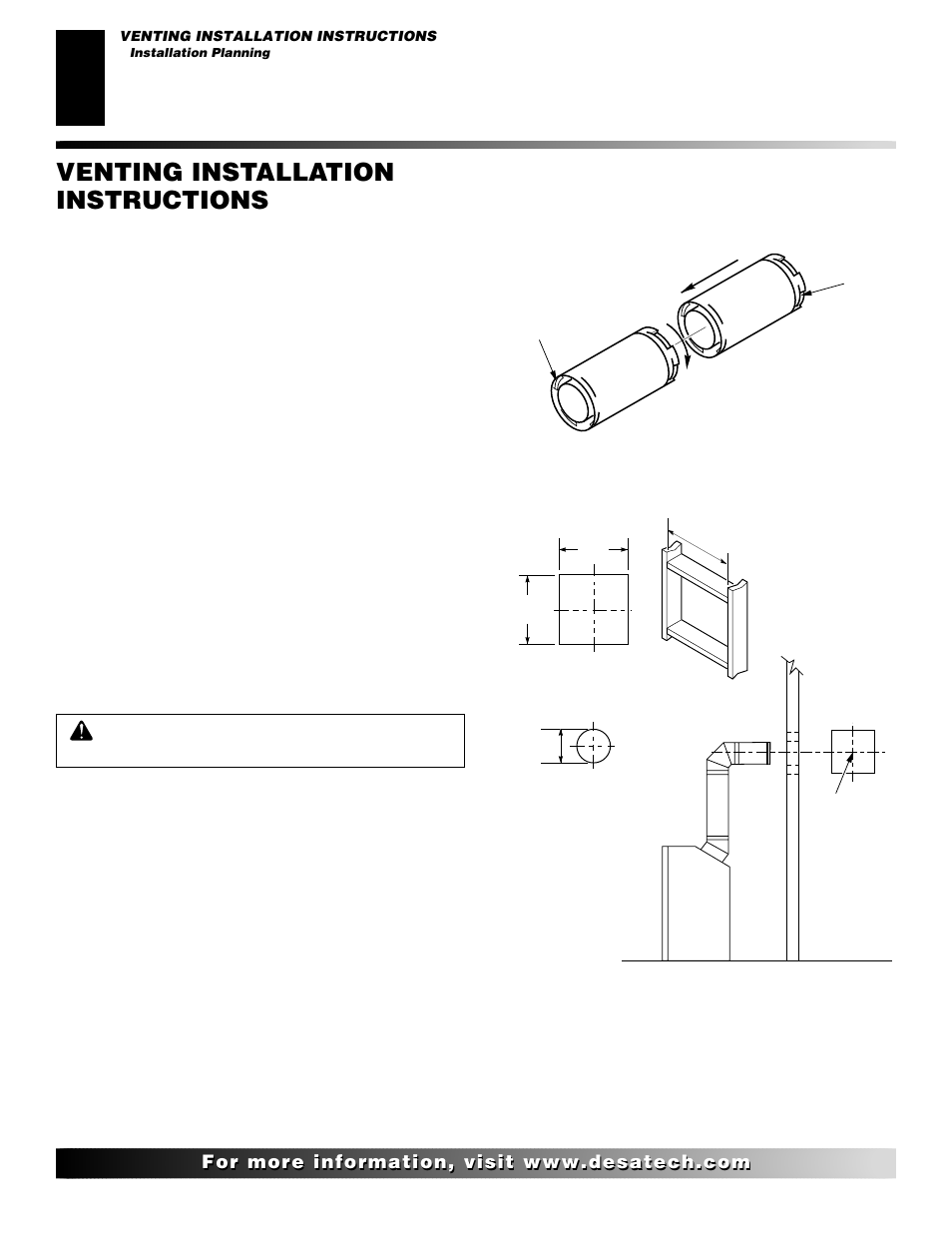 Venting installation instructions, Continued | Desa CTDV36NR User Manual | Page 8 / 38