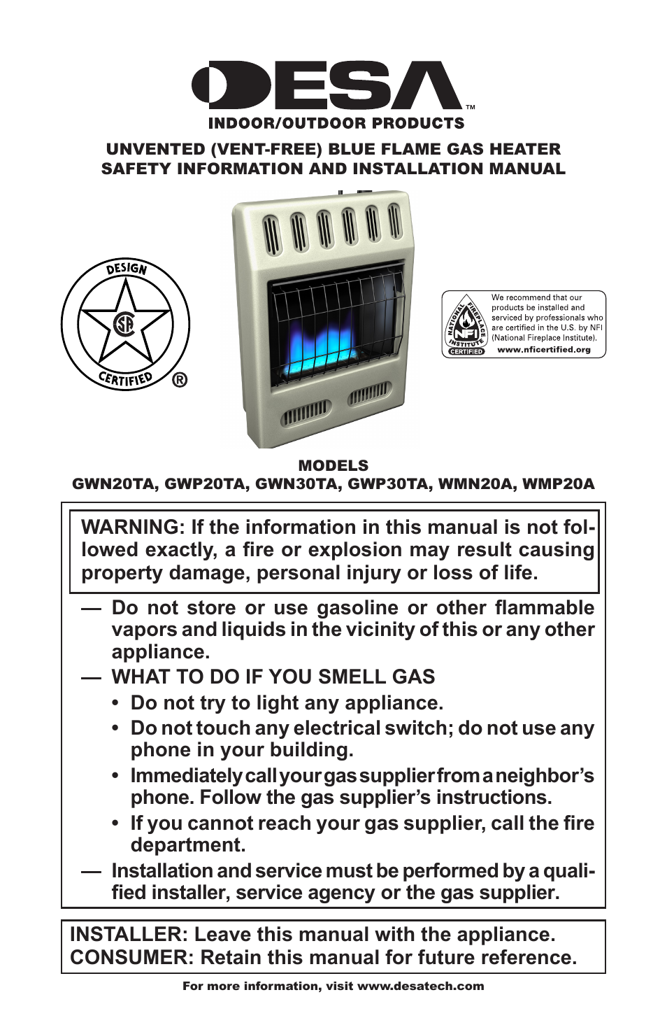 Desa WMP20A User Manual | 28 pages