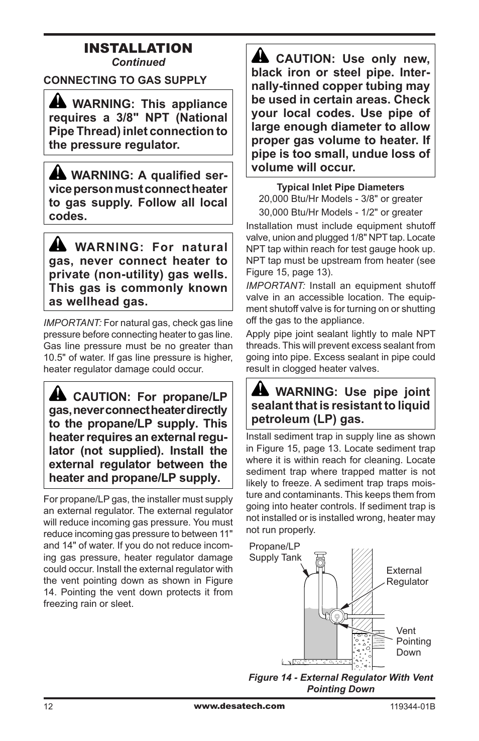 Installation | Desa WMP20A User Manual | Page 12 / 28