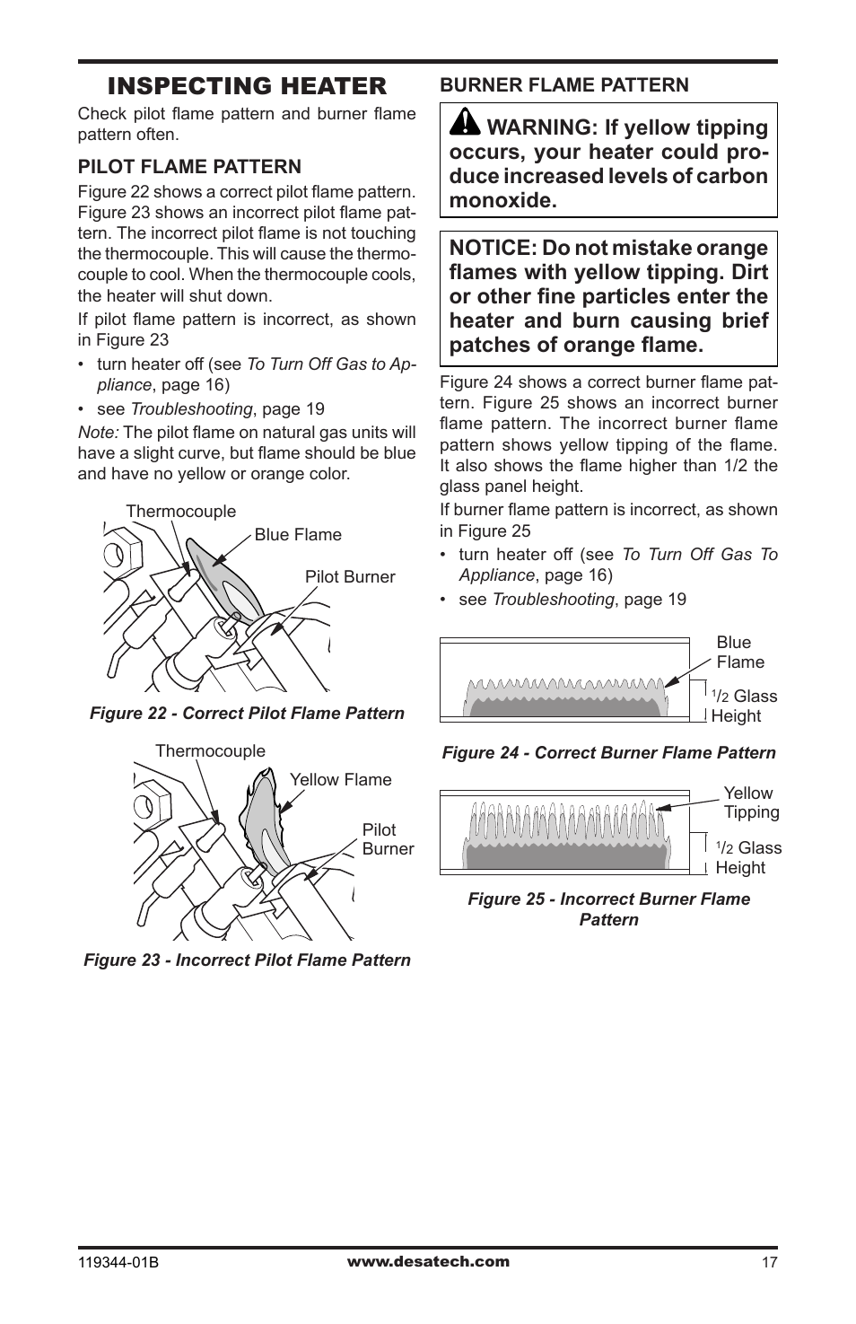 Inspecting heater | Desa WMP20A User Manual | Page 17 / 28