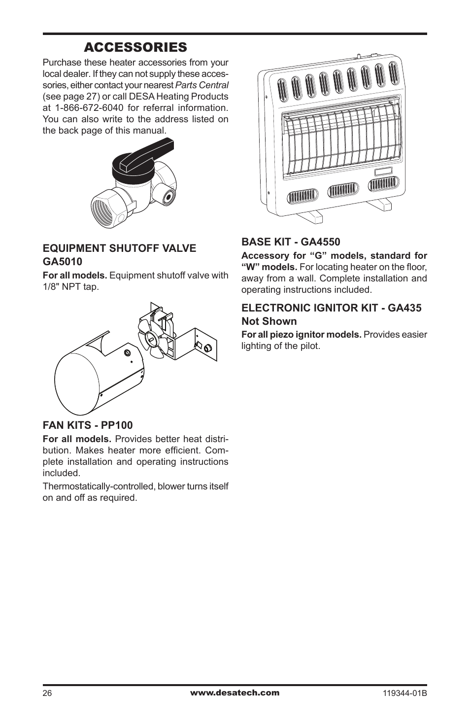 Accessories | Desa WMP20A User Manual | Page 26 / 28
