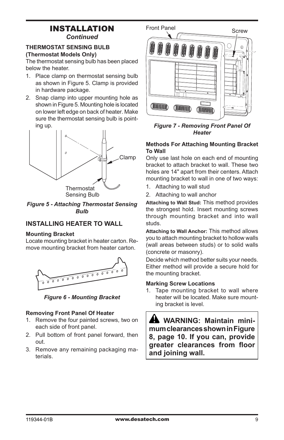 Installation | Desa WMP20A User Manual | Page 9 / 28