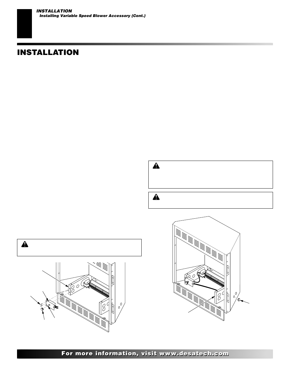 Installation, Continued | Desa CGEFP33NRB User Manual | Page 12 / 42