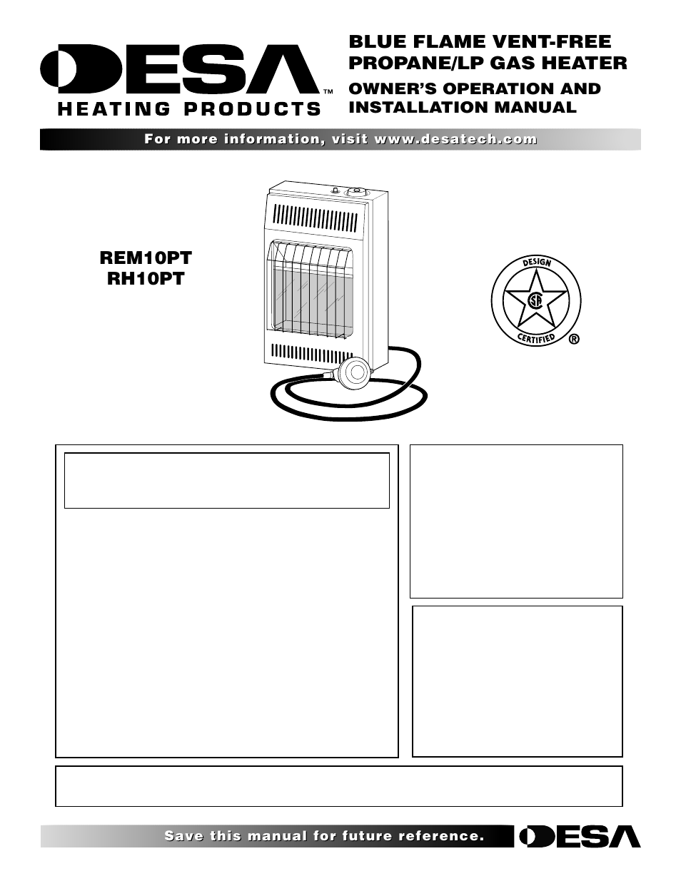 Desa REM10PT RH10PT User Manual | 22 pages