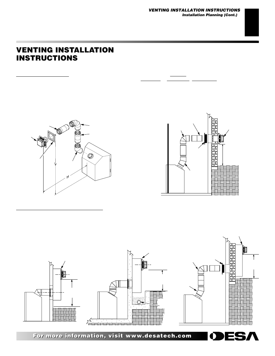 Venting installation instructions, Continued | Desa CHDV36NRA User Manual | Page 11 / 40