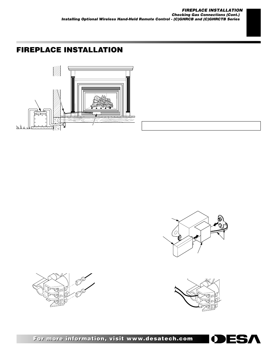 Fireplace installation, Continued | Desa CHDV36NRA User Manual | Page 21 / 40